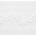Dentelle Mariée GUIPURE Fleurs Polyester Brillant Blanc- PRIX AU METRE