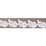 Dentelle Mariée GUIPURE motif roses Polyester Brillant Blanc - PRIX AU METRE