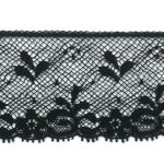 Dentelle de Calais Tulle 40mm Frou-Frou Tulle Noir 1131-0-1 petite image