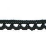 Dentelle Galon Coton Frou-Frou 8mm Noir 1703-8-1 petite image