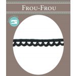 Dentelle Galon Coton Frou-Frou 8mm Noir 1703-8-1 image
