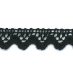 Dentelle Galon Coton Frou-Frou 12mm Noir 1786-0-1 petite image