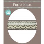 Dentelle entrelacée Satin- Coton Frou-Frou 21mm entrelacée Blanc cassé 1865-21-3 image