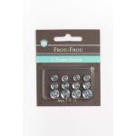 12 Boutons pression argent lot de 7-9-11mm