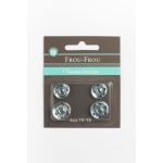 4 Boutons pression argent lot de 15-18mm