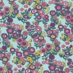 TISSU FROU-FROU LES OISEAUX Vert Menthe motif fleurs Laize de 110cm - PRIX AU METRE