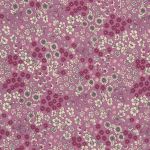 TISSU FLEURI 100% Coton - Rose prune - Laize de 110cm - PRIX AU METRE - Vendu Par 0.50cm