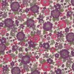 TISSU FROU-FROU FLEURI Violet clair grandes Fleurs Laize de 110cm - PRIX AU METRE