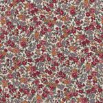 TISSU FROU-FROU FLEURI Rouge petites Fleurs Laize de 110cm - PRIX AU METRE