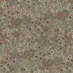 TISSU FROU-FROU FLEURI Gris Laize de 110cm - PRIX AU METRE