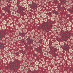 TISSU FROU-FROU FLEURI Bordeaux Laize de 110cm - PRIX AU METRE