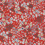 TISSU FROU-FROU FLEURI Rouge vif Laize de 110cm - PRIX AU METRE