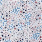 TISSU FROU-FROU FLEURI BLANC CASSE / ECRU Laize de 110cm - PRIX AU METRE