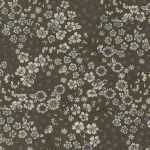 TISSU FROU-FROU FLEURI Vert Kaki Laize de 110cm - PRIX AU METRE