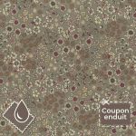 TISSU COUPON ENDUIT FROU-FROU FLEURI 70x35cm Taupe