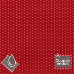 TISSU COUPON ENDUIT FROU-FROU POIS 70x35cm Rouge