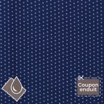TISSU COUPON ENDUIT FROU-FROU POIS 70x35cm Bleu foncé