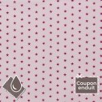 TISSU COUPON ENDUIT FROU-FROU ETOILES 70x35cm Rose