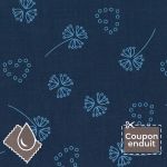 TISSU COUPON ENDUIT FROU-FROU ODONATA 70x35cm Bleu foncé