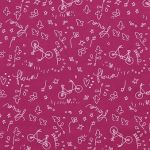 TISSU FROU-FROU A BICYCLETTE CAMELIA Motif A bicyclette 2903-0-107 petite image