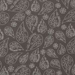 TISSU FROU-FROU A BICYCLETTE TAUPE Motif Feuille 2903-0-301 petite image