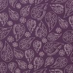 TISSU FROU-FROU A BICYCLETTE Violet foncé Motif Feuille 2903-0-306 petite image