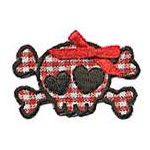 THERMOCOLLANT RECREATYS Collection Rock Tête de mort Carreaux rouge