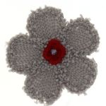 THERMOCOLLANT RECREATYS Collection Florale Fleur tricot grise Rouge Blanc