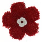 THERMOCOLLANT RECREATYS Collection Florale Fleur tricot Rouge Blanc