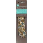 Biais thermocollant Frou-Frou 20mmx2m tissu Fleuri Jaune Moutarde petites fleurs