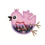 THERMOCOLLANT Oiseau Rose 6x4,5cm Collection Vichy 