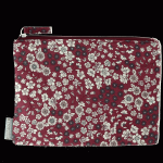 Pochette de sac enduit Fleuri Bordeaux