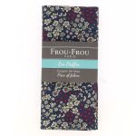 Coupon Tissu Fleuri 110x50cm 100% Coton Bleu marine