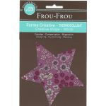 Etoile Thermocollante Frou-Frou 11x11cm Fleuri Rose prune