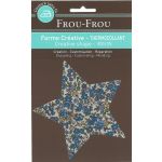 Etoile Thermocollante Frou-Frou 11x11cm Fleuri Bleu