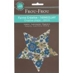 Etoile Thermocollante Frou-Frou 11x11cm Fleuri Bleu