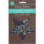 Etoile Thermocollante Frou-Frou 11x11cm Fleuri Bleu marine