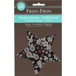 Etoile Thermocollante Frou-Frou 11x11cm Fleuri Noir