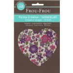 Coeur Thermocollant Frou-Frou 10x10cm Fleuri Violet clair grandes fleurs