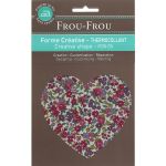 Coeur Thermocollant Frou-Frou 10x10cm Fleuri Bordeaux