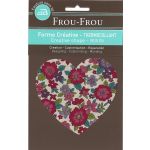 Coeur Thermocollant Frou-Frou 10x10cm Fleuri Bordeaux grandes fleurs