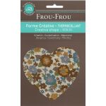 Coeur Thermocollant Frou-Frou 10x10cm Fleuri Jaune Moutarde grandes fleurs