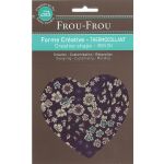 Coeur Thermocollant Frou-Frou 10x10cm Fleuri Violet foncé