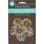 Fleur Thermocollante Frou-Frou 10x10cm Fleuri Jaune Moutarde grandes fleurs