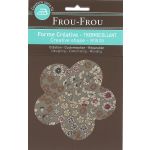 Fleur Thermocollante Frou-Frou 10x10cm Fleuri Gris
