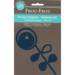 Fleur thermocollante Frou-Frou 15x6cm Frou-Frou 15x6cmOdonata Bleu foncé