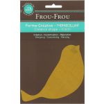 Oiseau Thermocollant Uni Frou-Frou 14x8cm Jaune Moutarde