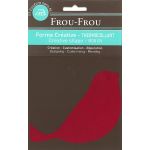 Oiseau Thermocollant Uni Frou-Frou 14x8cm Bordeaux