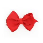Noeud Barrette Frou-Frou Uni Rouge vif 4026-0-5 petite image