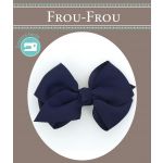 Noeud Barrette Frou-Frou Uni Bleu foncé 4026-0-8 image